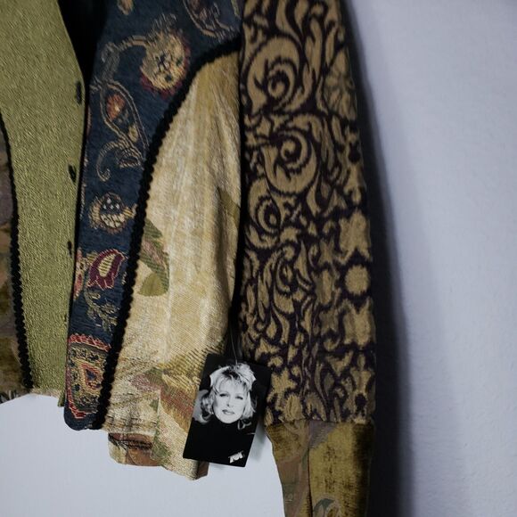 Vintage NWT Zoe California Womens XL Wool Blends Patchwork Tapestry Jacket 1561 - Picture 5 of 7